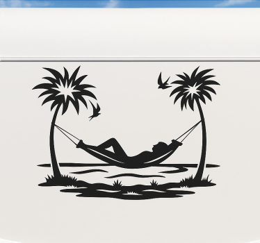 Caravan decal beach life hammock - TenStickers