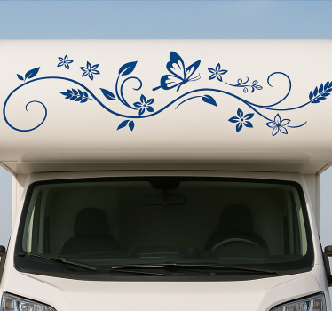 Caravan decal cerulean butterfly flourish - TenStickers