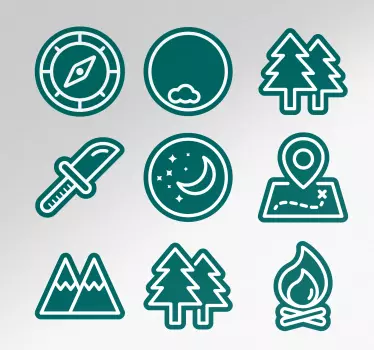 Caravan decal compass and peaks - TenStickers