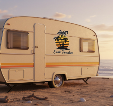 Caravan decal exotic paradise sunset - TenStickers