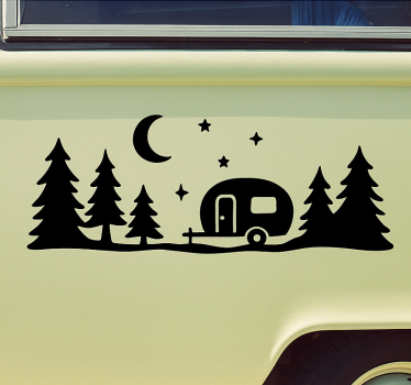 Caravan decal forest and night sky - TenStickers