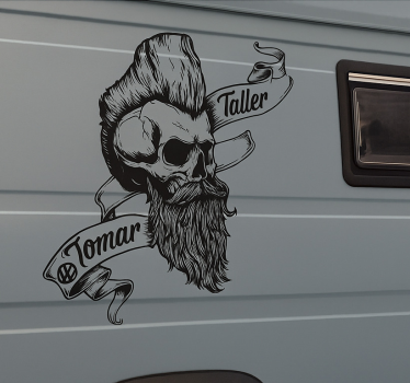 Caravan decal gritty man skull - TenStickers