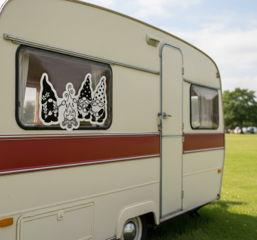 Caravan decal happy campfire gnomes - TenStickers