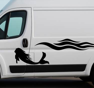 Caravan decal mermaid wave - TenStickers