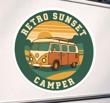 Caravan decal retro sunset camper - TenStickers