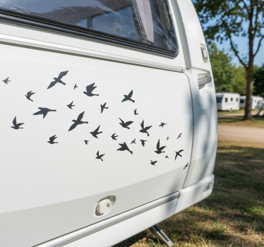 Caravan decal soaring birds flock - TenStickers