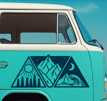 Caravan decal triangular nature elements - TenStickers