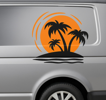 Caravan decal tropical sunset - TenStickers
