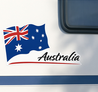 Caravan decal waving australian flag - TenStickers