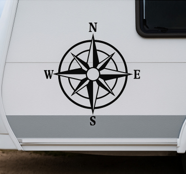 Caravan decal wind rose map design - TenStickers