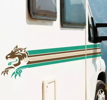 Tiger stripe caravan decal - TenStickers