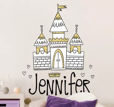 Castle princess, own name fairy tale wall decal - TenStickers