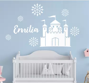 Custom castle and snowflakes wall sticker for kids - TenStickers