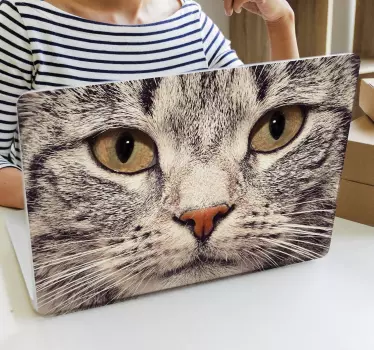 Cat face laptop  laptop skin - TenStickers
