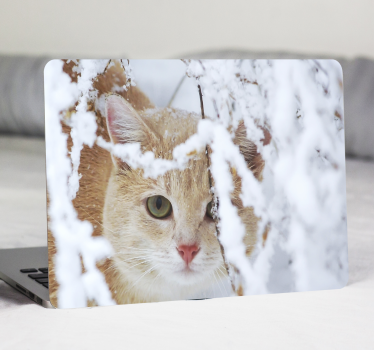 Cute cat laptop skin decal - TenStickers
