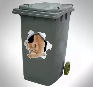 cat trompe l'oeil  decal - TenStickers