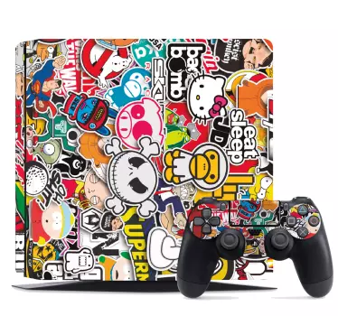 Colorful urban graffiti sticker bomb ps4 skin - TenStickers
