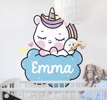 Charming unicorn artwork wall sticker for kids - TenStickers