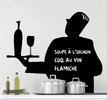 chic waiter sticker to write on - TenStickers