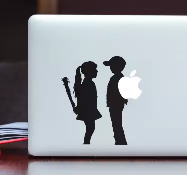 Childhood Silhouette Interaction laptop sticker - TenStickers