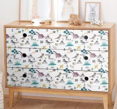 Childish dinosaur pattern furniture decal - TenStickers