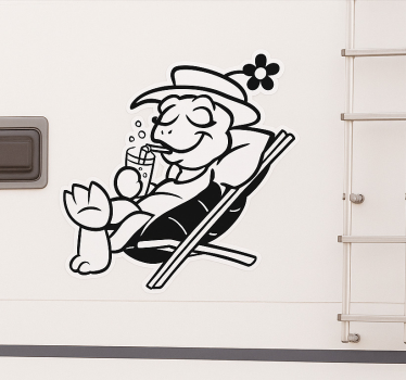 Chill vacation turtle  caravan decal - TenStickers