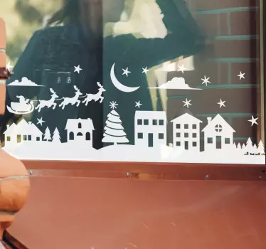 christmas scene christmas wall sticker - TenStickers