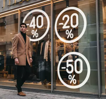 Custom discounts in cercles sales sticker - TenStickers