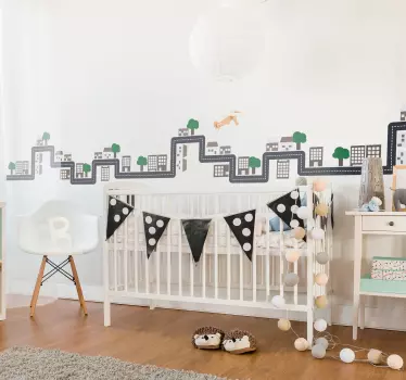 City valance  wall decal - TenStickers