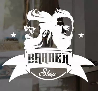 Classic barber shop with men beauty wall decal - TenStickers