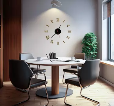 Classic roman numbers wall clock sticker - TenStickers