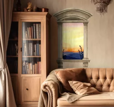 Classic window watercolor finish visual effects wall sticker - TenStickers