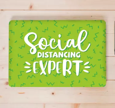 Social distancing expert laptop skin - TenStickers
