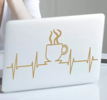 Coffee on the lifeline laptop skin - TenStickers