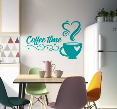 Coffee time kitchen wall decal - TenStickers