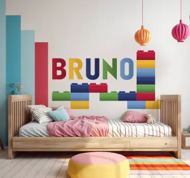 Color blocks name sticker for children's room - TenStickers