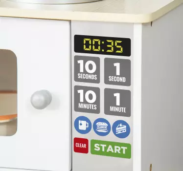 Colorful toy microwave button children sticker - TenStickers