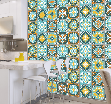 Coloured Ravio cement tile sticker - TenStickers