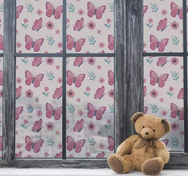 colorful butterflies window decal - TenStickers