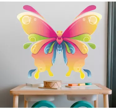 Colorful butterfly art butterfly wall decal - TenStickers