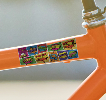Colorful comic book pattern bike decal - TenStickers