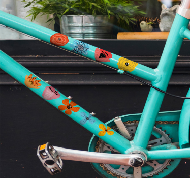 Colorful flowers for bike sticker - TenStickers