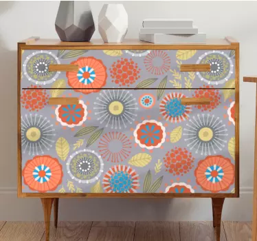 Colorful folk art stylish pattern decals for furniture - TenStickers