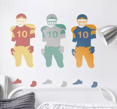 Colorful football players football sticker - TenStickers