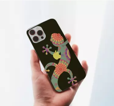 Colorful Gecko Pattern iPhone sticker - TenStickers