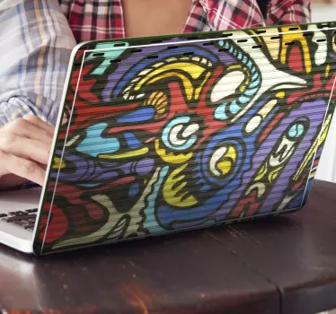Colorful graffiti laptop stickers - TenStickers