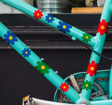 Colorful individual flowers Bike Sticker - TenStickers