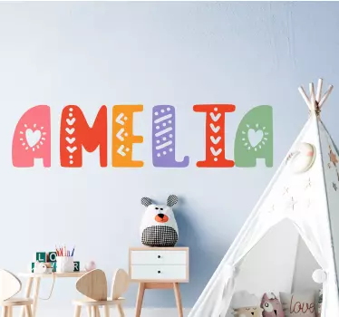 Colorful Name Display wall sticker for kids - TenStickers