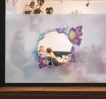 Coloured butterfly window decal - TenStickers