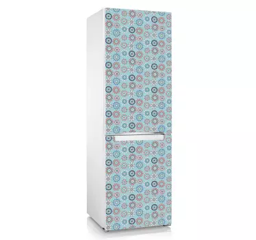 Colourful Flower Print fridge wrap - TenStickers